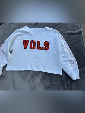 UT VOLS custom made women’s White Long-Sleeve Graphic sweatshirt